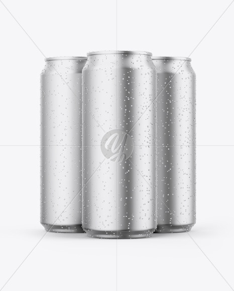 Download دانلود موکاپ قوطی نوشابه Three Matte Metallic Cans Mockup 51436 | تایم کد