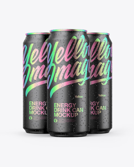 Download دانلود موکاپ قوطی نوشابه Three Matte Metallic Cans Mockup 51436 | تایم کد