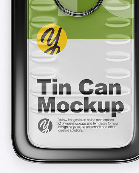 Metallic Tin Can Mockup in Can Mockups on Yellow Images Object Mockups