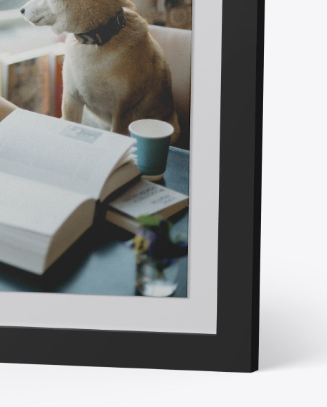 Glossy Photo Frame Mockup in Stationery Mockups on Yellow Images Object Mockups