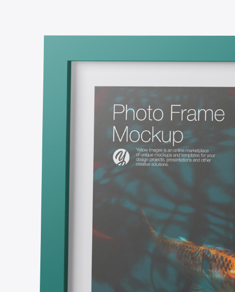 Glossy Photo Frame Mockup in Stationery Mockups on Yellow Images Object Mockups