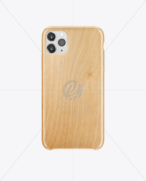 iPhone 11 Pro White Wooden Case Mockup in Device Mockups on Yellow Images Object Mockups