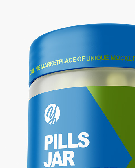 Download Frosted Colored Pills Bottle Mockup