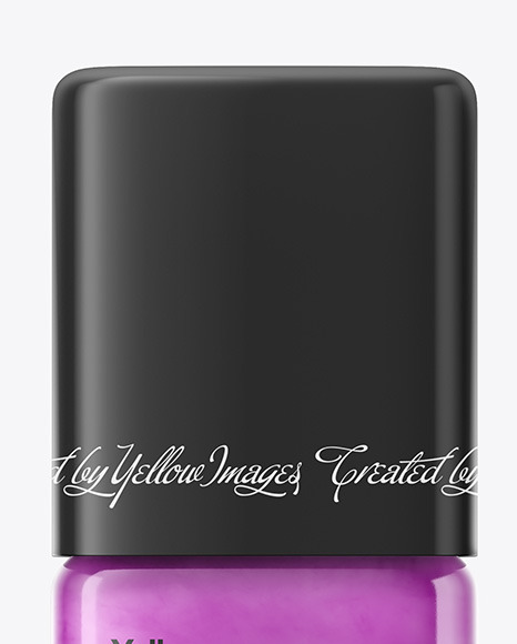 Nail Polish Mockup w/ Matte Cap in Bottle Mockups on Yellow Images Object Mockups