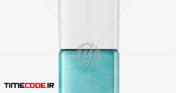 Nail Polish Mockup w/ Matte Cap in Bottle Mockups on Yellow Images Object Mockups