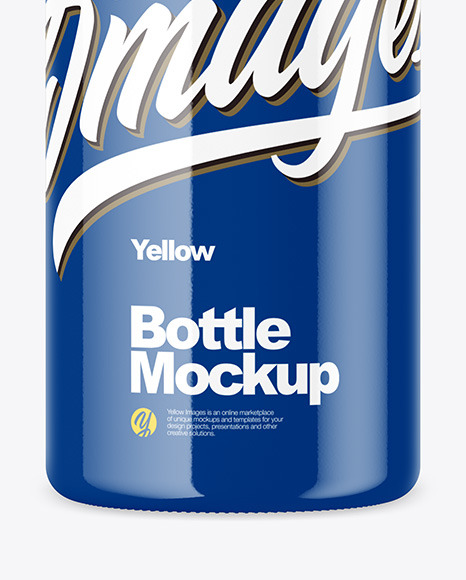 Glossy Bottle Mockup in Bottle Mockups on Yellow Images Object Mockups