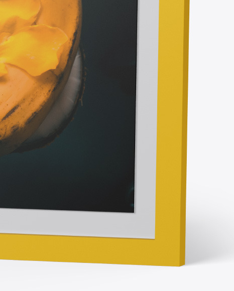 Matte Photo Frame Mockup in Stationery Mockups on Yellow Images Object Mockups