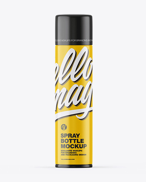 Download دانلود موکاپ اسپری Glossy Spray Bottle Mockup 52119 | تایم کد Yellowimages Mockups