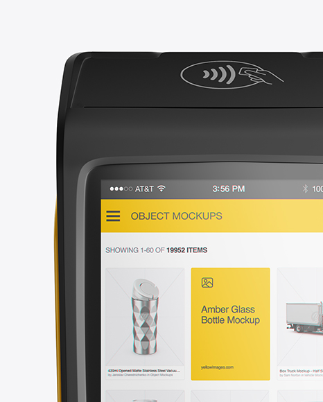Payments Terminal Mockup in Device Mockups on Yellow Images Object Mockups