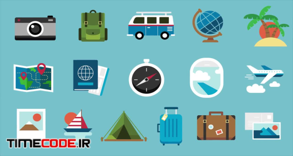 16 Travel Icons Pack