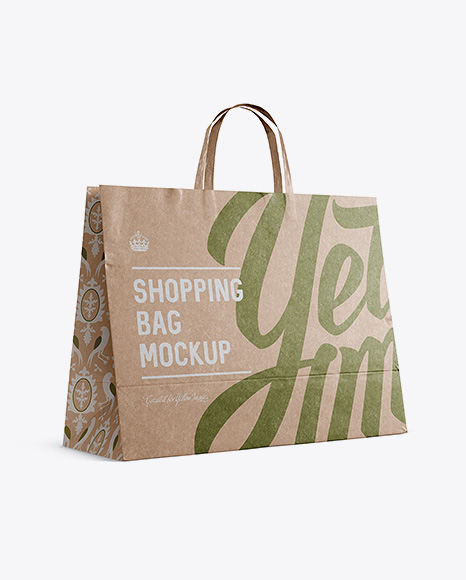 Kraft Paper Shopping Bag Mockup 