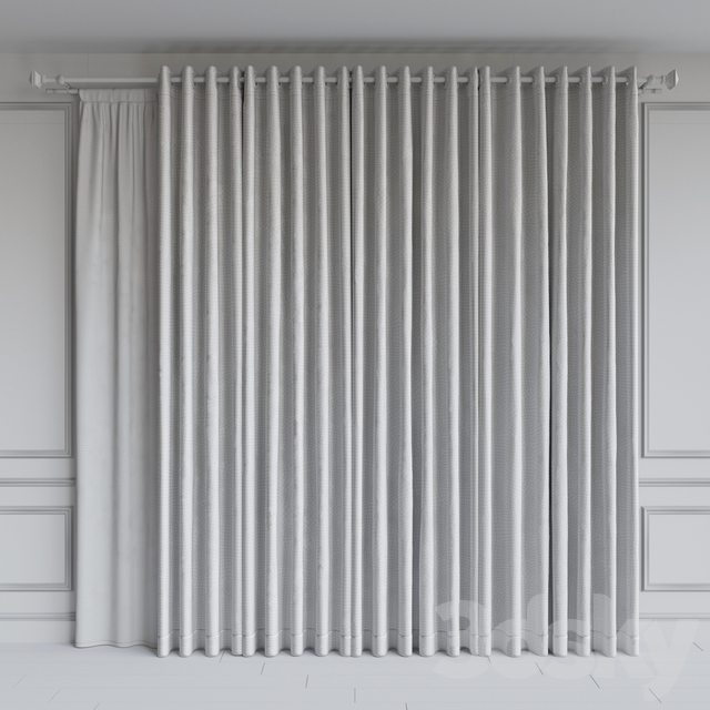 A Set Of Curtains On The Rings 18. Beige Range