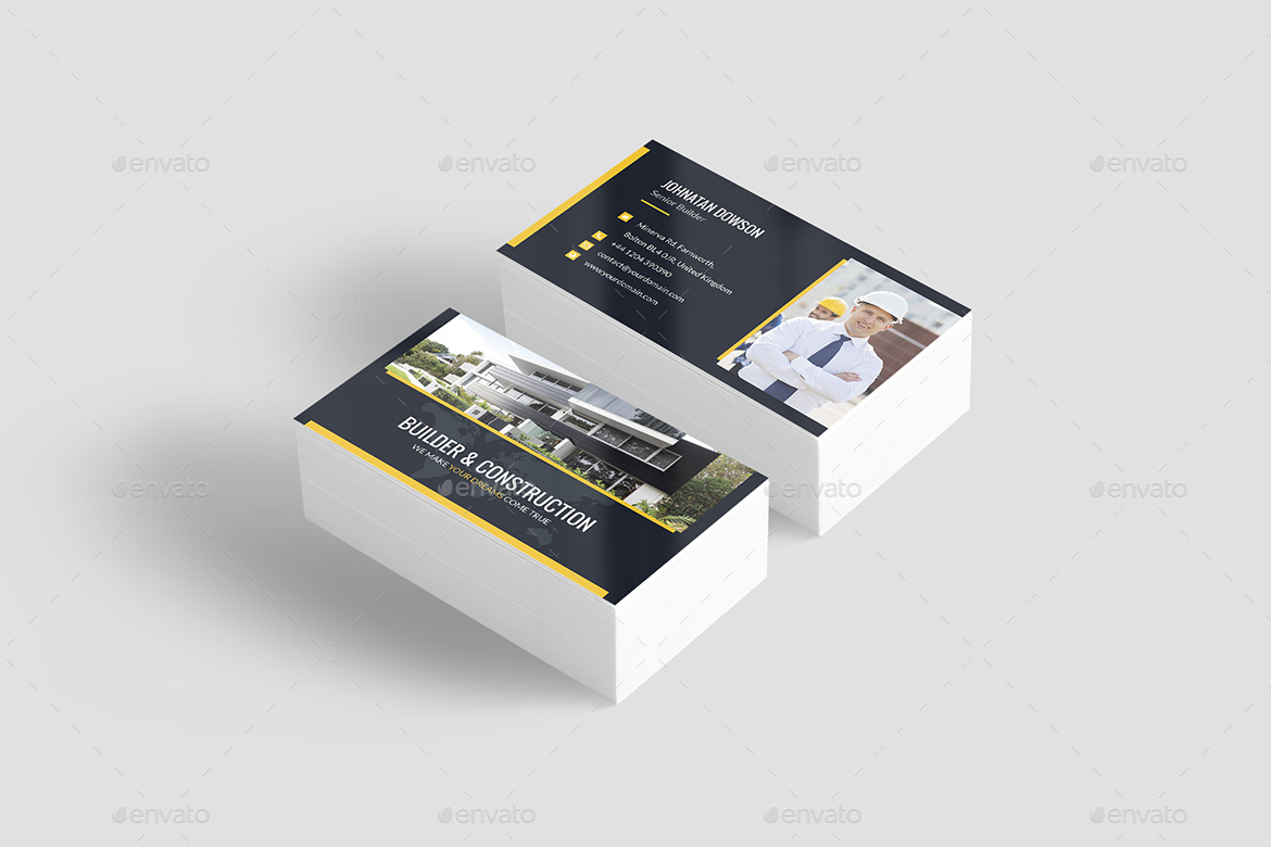 Business Card – Builder Bundle Print Templates 2 In 1