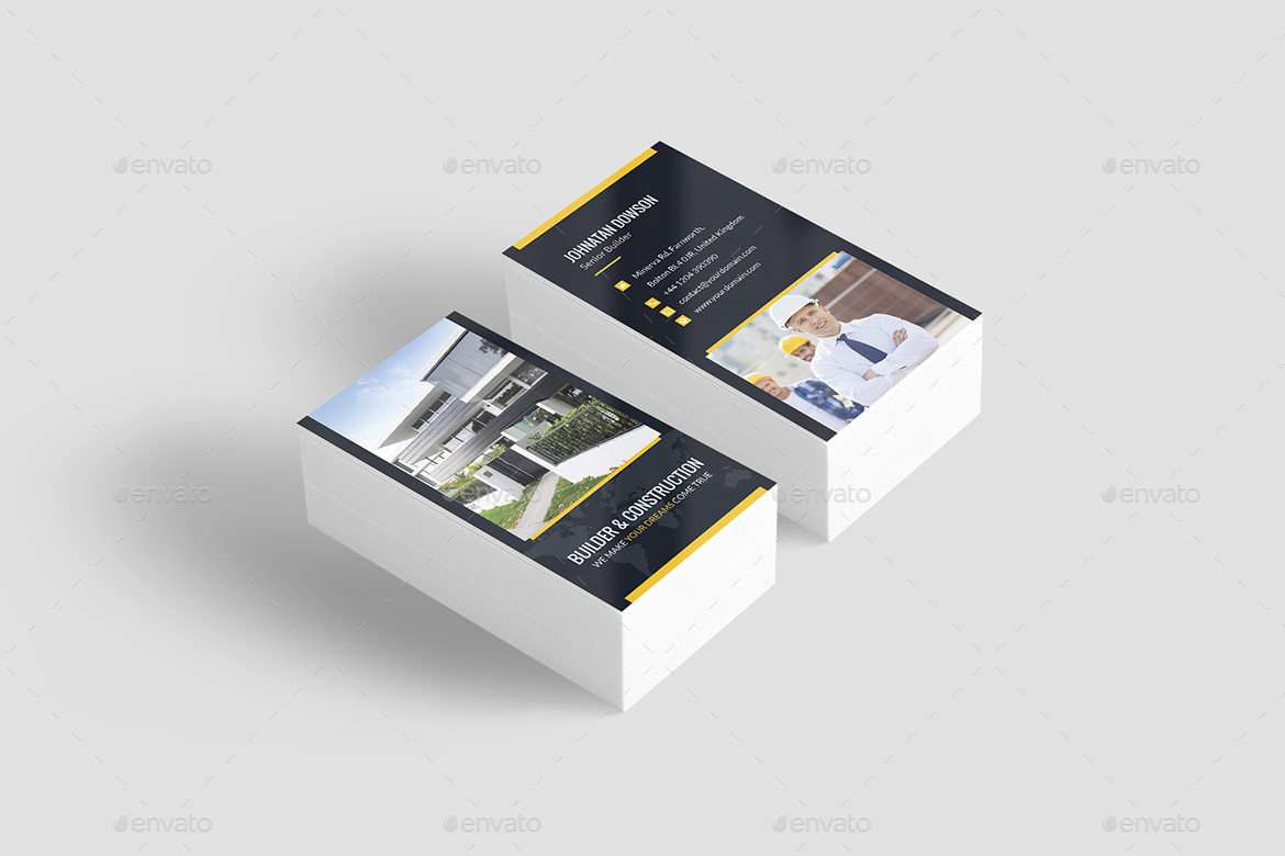 Business Card – Builder Bundle Print Templates 2 In 1