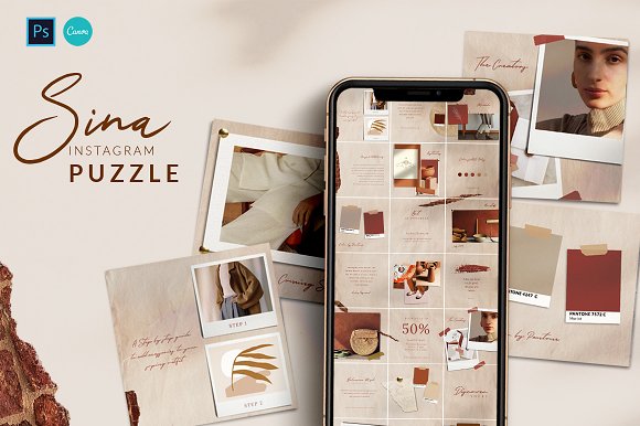 SINA Instagram Puzzle - PS & Canva