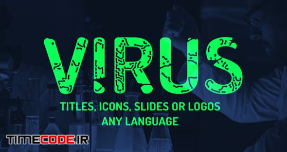  Virus titles, logo, icons reveal. Instagram stories presets. 