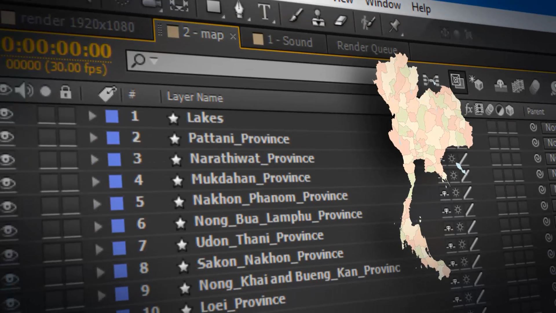  Thailand Animated Map - Kingdom of Thailand Map Kit 