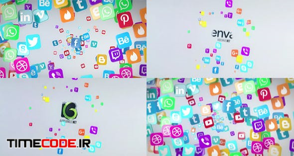 Social Media Flying Icons Logo Reveal 
