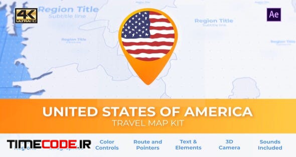  Travel Map USA - United States of America 