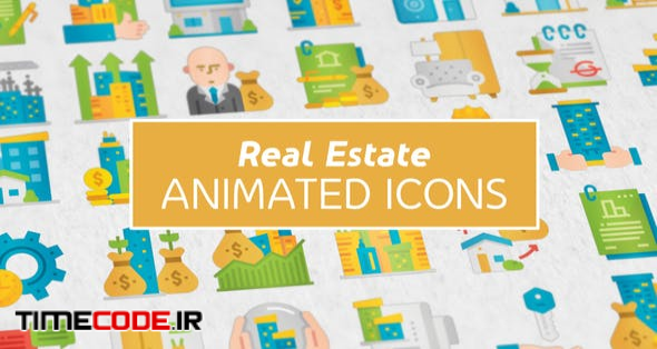  Real Estate Modern Flat Animated Icons 