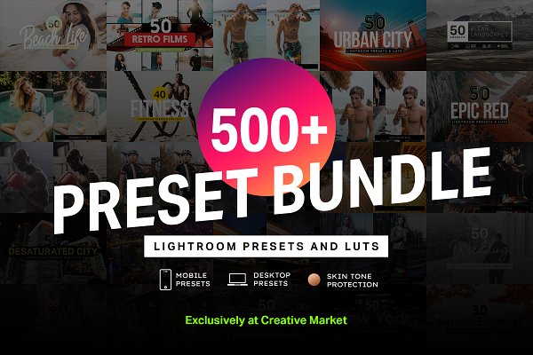 500+ Lightroom Presets & LUTs Bundle | Unique Add-Ons