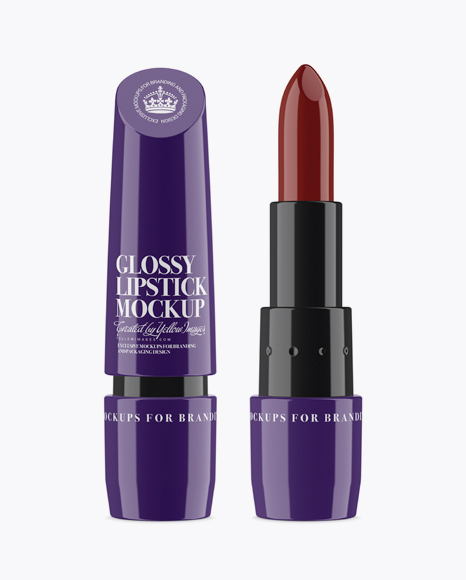 Download دانلود موکاپ رژ لب Glossy Lipstick Mockup 15191 | تایم کد