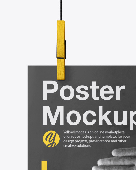 Crumpled A4 Poster Mockup in Stationery Mockups on Yellow Images Object Mockups