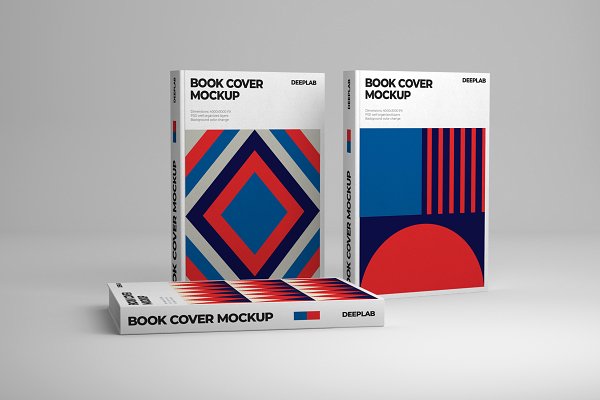 Download دانلود موکاپ کاور کتاب Vertical Book Hardcover Mockup Set ...