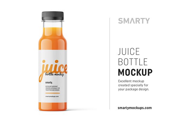 Carrot Juice Bottle Mockup | Creative Product Mockups