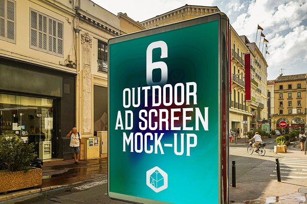 Outdoor Ad Screen MockUps Bundle 4 | Creative Mockup Templates