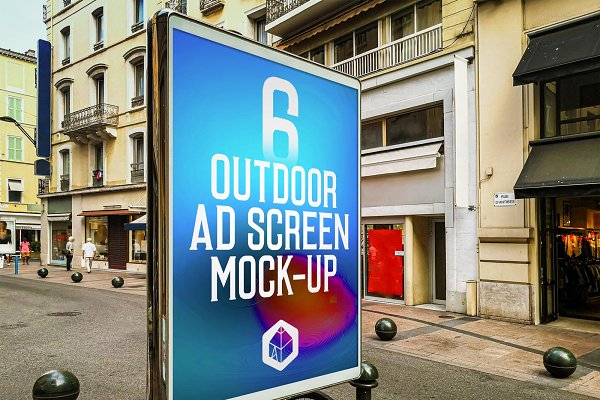 Outdoor Ad Screen MockUps Bundle 4 | Creative Mockup Templates
