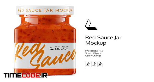 Red Sauce Jar Mockup #5 | Creative Product Mockups
