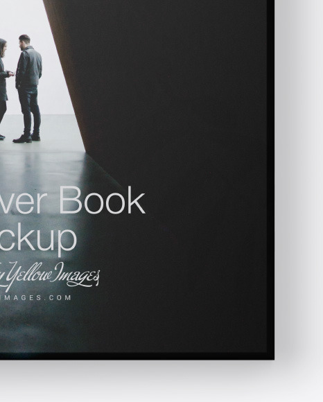 Hardcover Book w/ Matte Cover Mockup in Stationery Mockups on Yellow Images Object Mockups