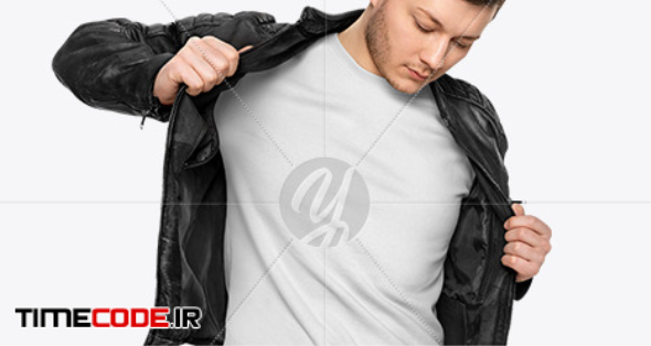 Man in a Sweatshirt and a Jacket Mockup in Apparel Mockups on Yellow Images Object Mockups