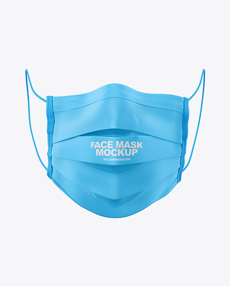 Medical Face Mask Mockup in Apparel Mockups on Yellow Images Object Mockups