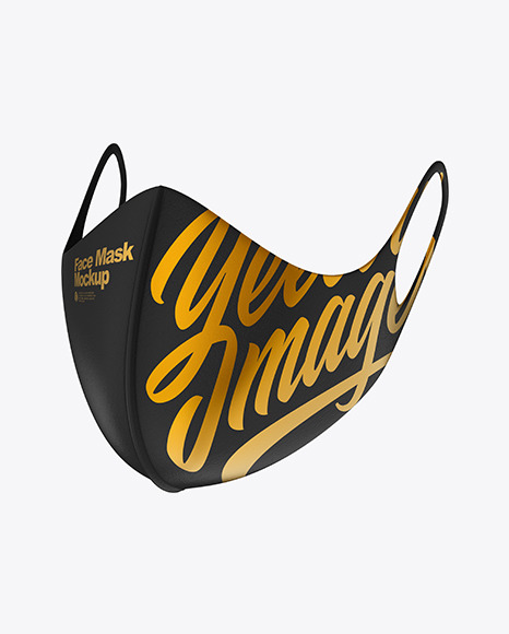 Face Mask Mockup in Apparel Mockups on Yellow Images Object Mockups