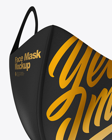Face Mask Mockup in Apparel Mockups on Yellow Images Object Mockups