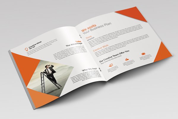 Bi-fold Square Brochure | Creative Illustrator Templates