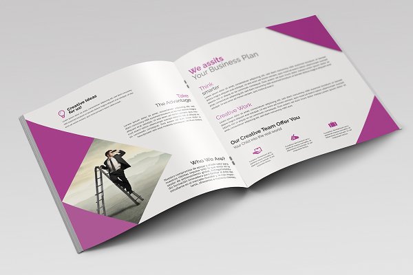 Bi-fold Square Brochure | Creative Illustrator Templates