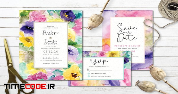 Abstract Floral Wedding Invitation | Creative Photoshop Templates