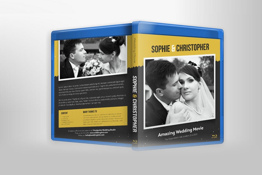 Wedding DVD Cover With Disc Label Set