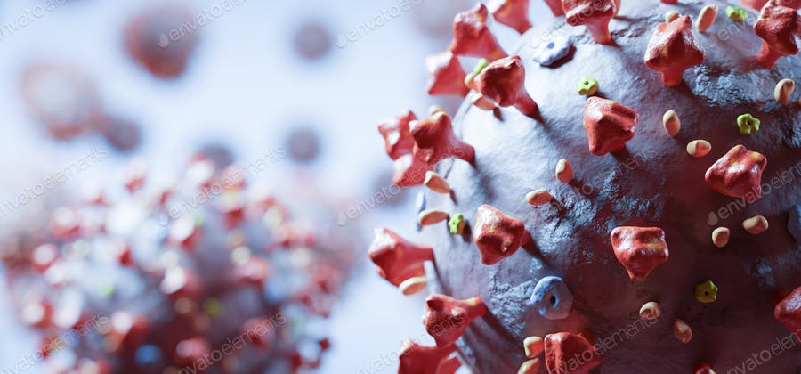 Coronavirus Cells In Microscopic View.