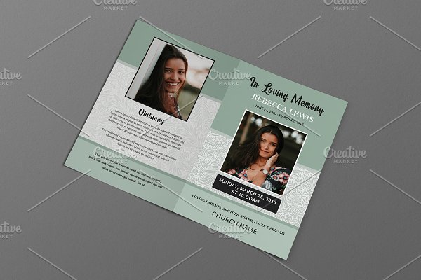 Funeral Program Template - V952 | Creative Photoshop Templates
