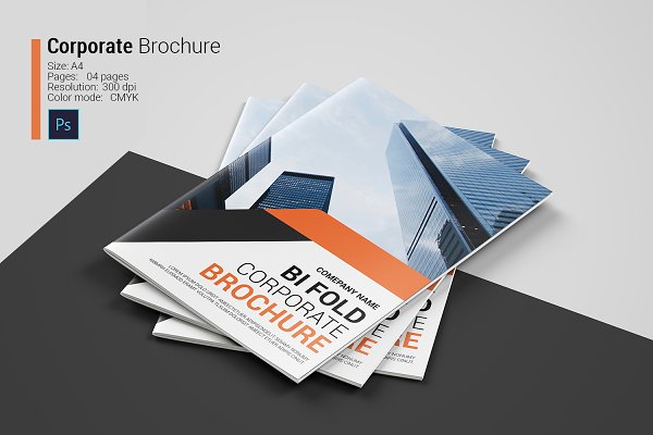 Corporate Bi-fold Brochure | Creative Photoshop Templates