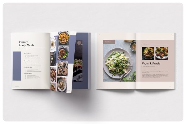 Minimalist Editorial Cookbook For Chef | Creative Market