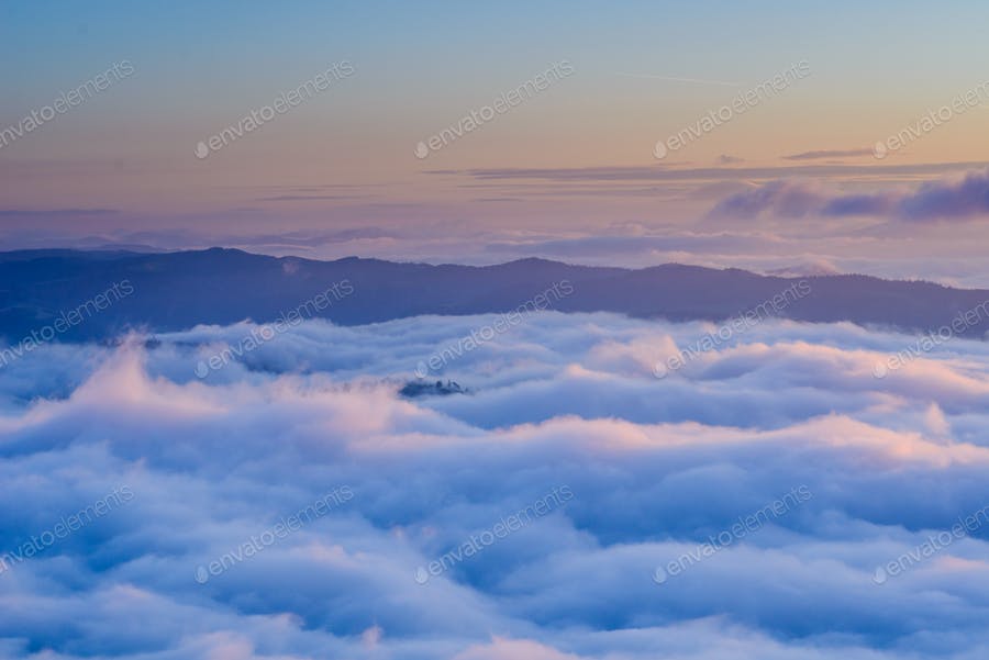 Cumulus Fantastic Fog In The Morning Sky