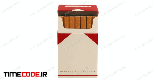 Isolated Pack Of Cigarettes On A White Background