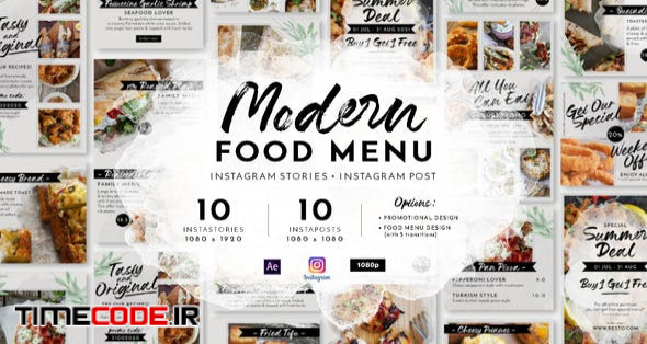  Modern Food Menu Instagram Stories 