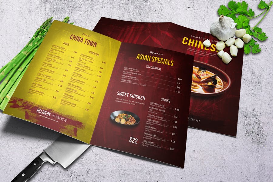 Chinese A4 & US Letter Food Menu