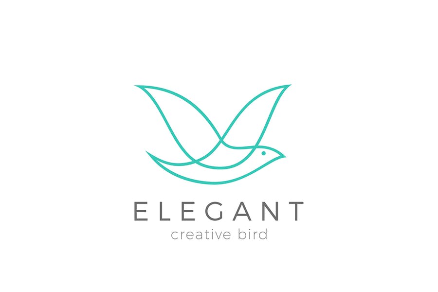 Logo Flying Bird Elegant Cosmetics Fashion Brand